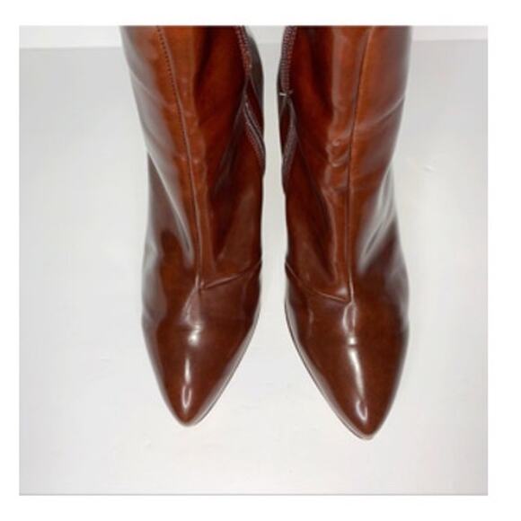 Free People Brown Patent Leather Bootie with Lucite Heel - Picture 5 of 7